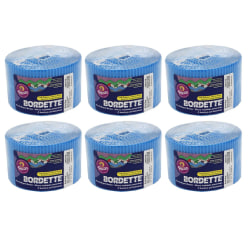Bordette Decorative Borders, 2-1/4" x 50', Brite Blue, Pack Of 6 Rolls