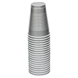 JAM PAPER Plastic Party Cups, 12 oz, Silver, 20 Glasses/Pack