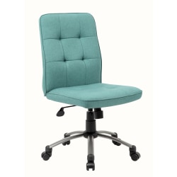 Boss Office Products Modern Fabric Mid-Back Task Chair, Green/Pewter