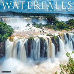 2026 Willow Creek Press Scenic Monthly Wall Calendar, 12" x 12", Waterfalls, January To December, 53102