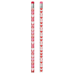 Amscan Valentine's Day Heart Pencil Favors, Wood, 7-1/2", Red/White/Pink. 24 Pencils Pack, Set Of 3 Packs