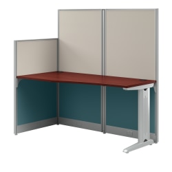 Bush® Business Furniture Office in an Hour 65"W x 33"D Straight Cubicle Desk, Hansen Cherry, Standard Delivery