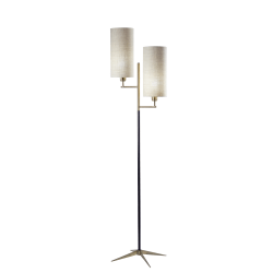 Adesso® Davis Floor Lamp, 69-3/4"H, Matte Black/Antique Brass