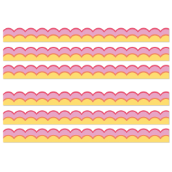 Carson Dellosa Education Scalloped Border, Happily Ever Elementary Retro Remix Warm Waves, 39 Feet Per Pack, Set Of 6 Packs
