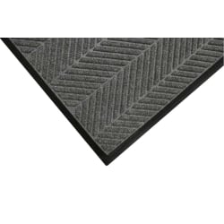 M+A Matting WaterHog Max Herringbone Classic Mat, 4' x 6', Grey Ash, Smooth backing