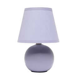 Creekwood Home Nauru Petite Ceramic Orb Table Lamp, 8-11/16"H, Purple Shade/Purple Base
