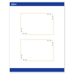 Avery® Print-To-The-Edge Postcards With Sure Feed® Technology, S00-DN8-PRMWC10, Rectangle, 4" x 6", Matte White, Preprinted Green Florals with Gold Dots Design, Pack Of 20