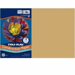 Tru-Ray Construction Paper - Project, Construction, Art Project, Craft Project - 12" x 18" - Almond - Sulphite, Fiber - 50 Sheet