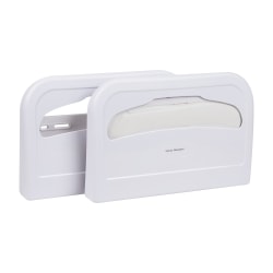 Mind Reader Plastic Wall Mounted Toilet Seat Cover Dispensers, 2"H x 11-1/4"W x 16-1/2"L, White, Set Of 2 Dispensers