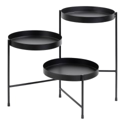 Kate and Laurel Finn 3-Tier Hinged Large Plant Stand, Black