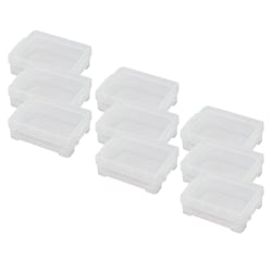 Super Stacker Crayon Boxes, 1-11/16"H x 3-7/16"W x 4-3/4"D, Clear, Pack Of 9 Crayon Boxes