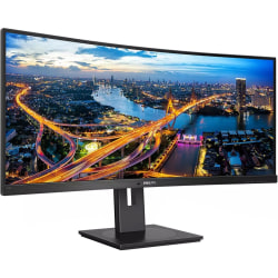 Philips Ultrawide 346B1C 34" WQHD Curved Screen WLED LCD Monitor - 21:9 - Textured Black - 34" Class - Vertical Alignment (VA) - 3440 x 1440 - 16.7 Million Colors - Adaptive Sync - 300 Nit - 4 ms - 100 Hz Refresh Rate