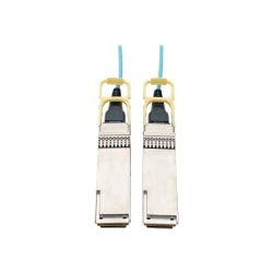Tripp Lite QSFP28 to QSFP28 Active Optical Cable - 100GbE, AOC, M/M, Aqua, 3 m (9.8 ft.) - 10 ft Fiber Optic Network Cable for Switch, Server, Router, Network Device - Aqua