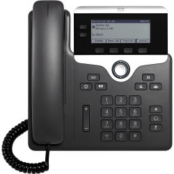 Cisco 7821 IP Phone - Wall Mountable - 2 x Total Line - VoIP - Enhanced User Connect License, Unified Communications Manager - 1 x Network (RJ-45) - PoE Ports