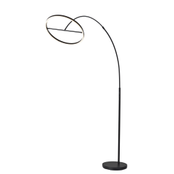 Adesso Falcon LED Arc Floor Lamp with Smart Switch, 81-1/2"H, Black/Black