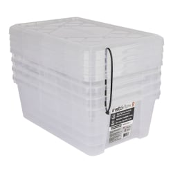 GreenMade® Instaview Storage Containers With Lids, 13 Qt, 12-1/4"H x 10-3/4"W x 16-1/4"D, Clear, Total Quantity 4