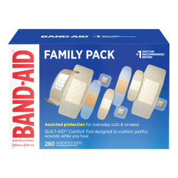 Band-aid® Bandages, Adhesive, Assorted, Box Of 280 Bandages