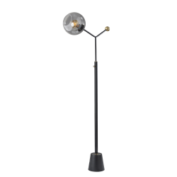 Adesso Dusk Floor Lamp, 62"H, Fading Smoked Glass/Black
