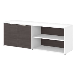 Bush Business Furniture Jamestown Low Storage Cabinet With Doors And Shelves, Storm Gray/White, Standard Delivery