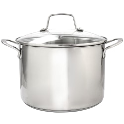 Martha Stewart 8-Quart Castelle Stainless Steel Dutch Oven With Lid, Silver