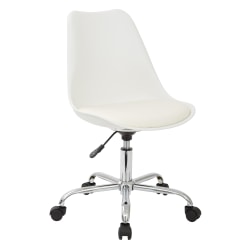 Ave Six Emerson Mid-Back Chair, White/Silver