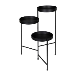 Kate and Laurel Finn 3-Tier Decorative Plant Stand Display, 10 in., Black