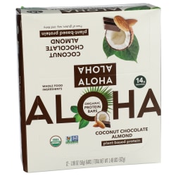 Aloha Plant Protein Bars, Coconut Chocolate, 1.98 Oz, Total Qty 12
