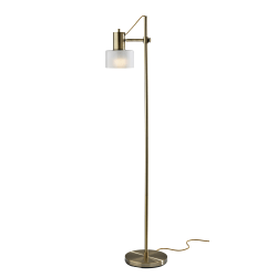 Adesso Rhodes Floor Lamp, 56"H, White/Antique Brass