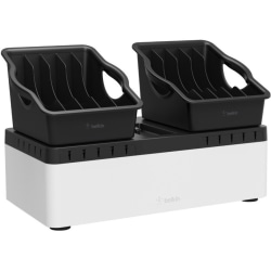 Belkin Store and Charge Go With Portable Trays - Wired - Computer, Tablet, Notebook, Smartphone, iPad - 10 Slot - Charging Capability - Wall Mount, Desktop