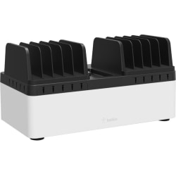 Belkin Store and Charge Go with Fixed Dividers - Docking - Computer, Tablet, Notebook, Smartphone, iPad - 10 Slot - Charging Capability - Wall Mount, Desktop