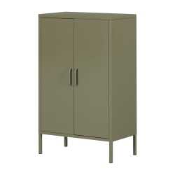 South Shore Eddison 25-1/2"W 2-Door Storage Cabinet, Olive Green