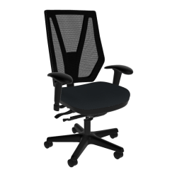 Sitmatic GoodFit Mesh Enhanced Synchron High-Back Chair With Adjustable Arms, Black/Black