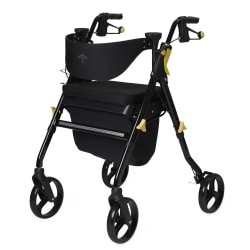 Medline Empower Adjustable Steel Rollator, 37" x 17 1/2", Black