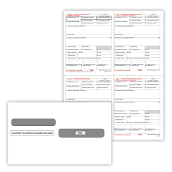 ComplyRight® W-2 Tax Form Set, Employee Copies Only, 4-Part, Copies B, C, 2, 2, 4-Up (Box), 8-1/2" x 11", Pack Of 50 Forms and Envelopes, 5205E26