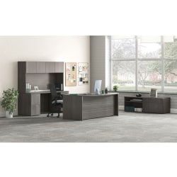 HON® Mod 72"W Computer Desk Office Suite With Hutch, Slate Teak