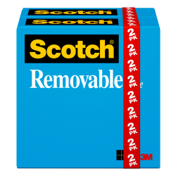 Scotch Magic Tape, Invisible, 3/4 in x 1296 in, 2 Tape Rolls, Clear, Removable, Home Office and School Supplies