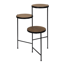 Kate and Laurel Fields 3-Tier Decorative Plant Stand Display, 10in., Black