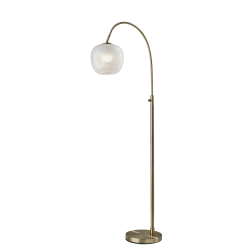 Adesso Magnolia Floor Lamp, 61-3/4"H, White/Antique Brass