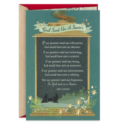 Hallmark Religious Christmas Card (God Sent Us A Savior)