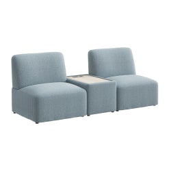 Bush Business Furniture Assemble Modular 2 Seater Sectional with Charging Station, Mist Fabric, Standard Delivery