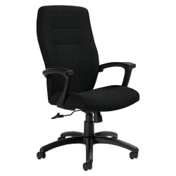 Global® Synopsis High-Back Chair, 43 1/2"H x 24 1/2"W x 26 1/2"D, Black Coal/Black
