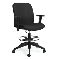 Global® Truform Mid-Back Chair, 47"H x 25"W x 20"D, Ebony/Black