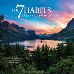 2025 Willow Creek Press Inspirational Monthly Wall Calendar, 12" x 12", 7 Habits of Highly Effective People, January To December, 41154
