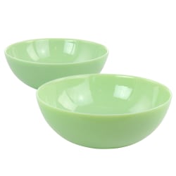 Martha Stewart Jadeite Glass 2-Piece Serving Bowl Set, 8", Jade Green