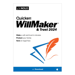 Individual Software QUICKEN Will & Trust Maker, 2024, For 1 Device, 1-Year Subscription, MAC/IOS, Download