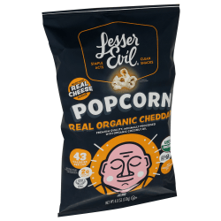 LesserEvil Organic Popcorn, Cheddar, 4.6 Oz, Total Qty 12