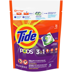 Tide® 3 1 Pods Laundry Detergent, Pack of 35 Pods.