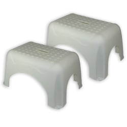 Romanoff Products Step Stools, 12-1/4"H, White, Pack Of 2 Stools