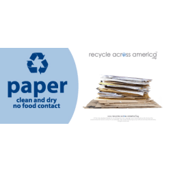 Recycle Across America Paper Standardized Recycling Labels, P-0409, 4" x 9", Light Blue