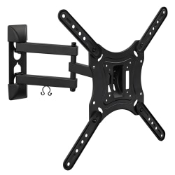 Mount-It! Full-Motion Wall Mount With Swivel For 24 - 55" TVs, 10"H x 11"W x 3.5"D, Black